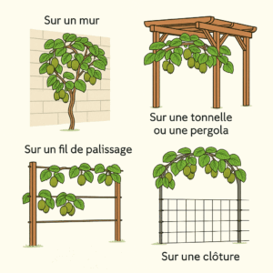 methode d installation des lianes vigoureuses du kiwi